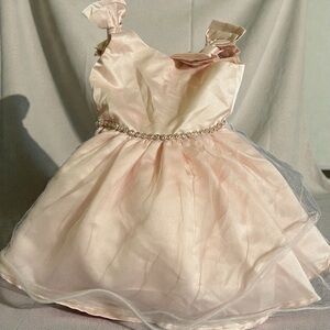 12 Mth Pink Tulle Satin Party Dress with Bow Accents by Jessica Simpson